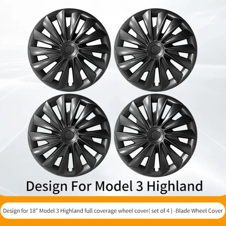 Tesla Model 3 Highland 2023-2025 Wheel Covers – 18 Inch Storm Style Hubcaps (Set of 4)