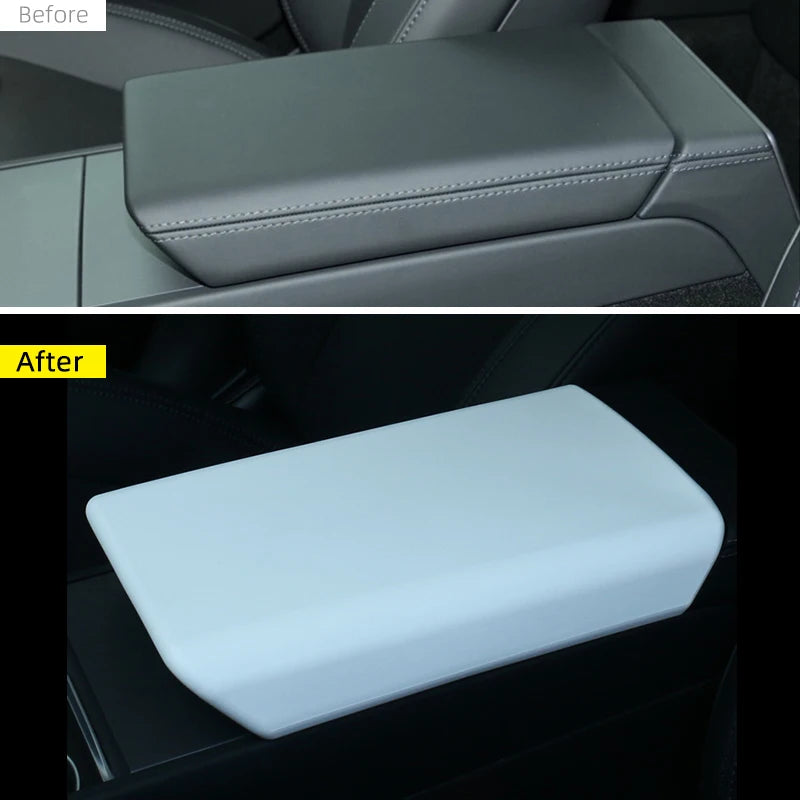 Tesla Model Y / Model 3 Armrest Cover Pad – Soft TPE Center Console Protector