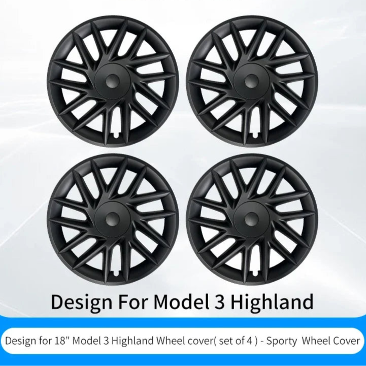 Tesla Model 3 Highland 2023-2025 Wheel Covers – 18 Inch Storm Style Hubcaps (Set of 4)