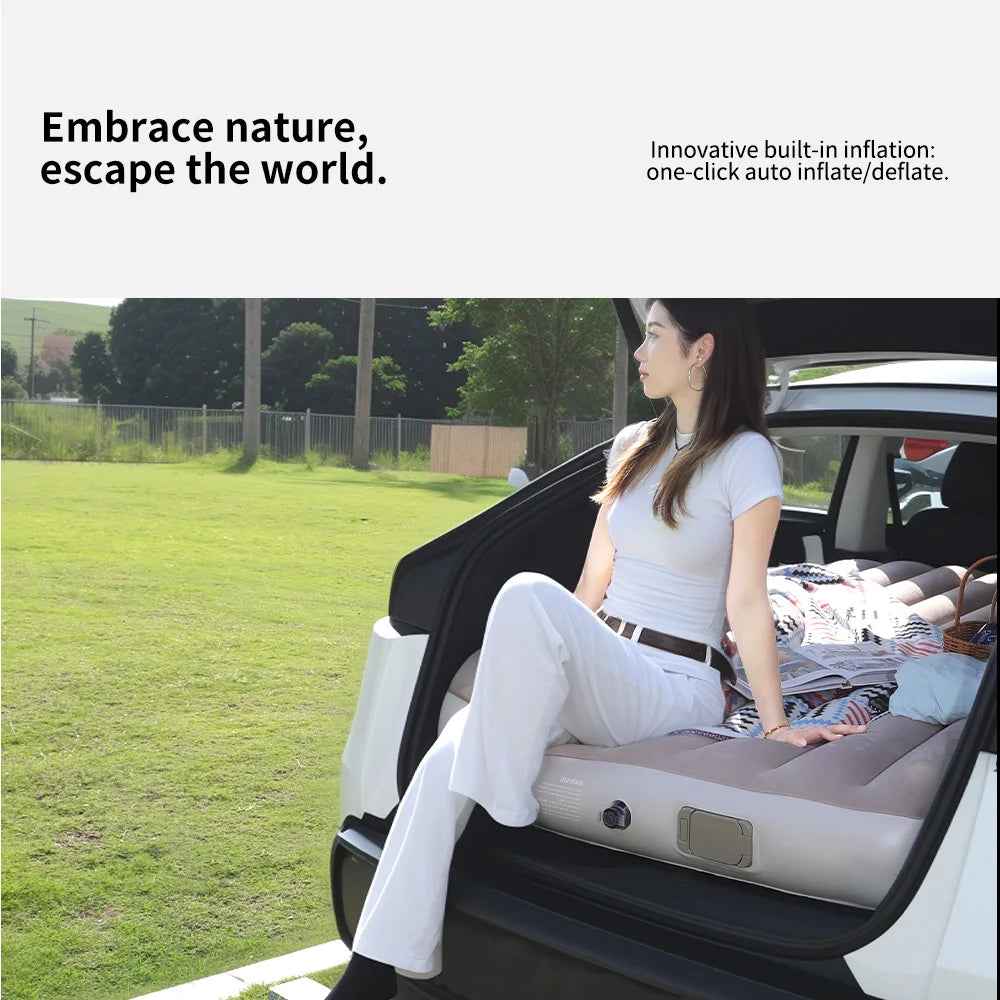 Tesla Model Y Inflatable Camping Mattress – Self-Inflating Travel Bed for Car Camping