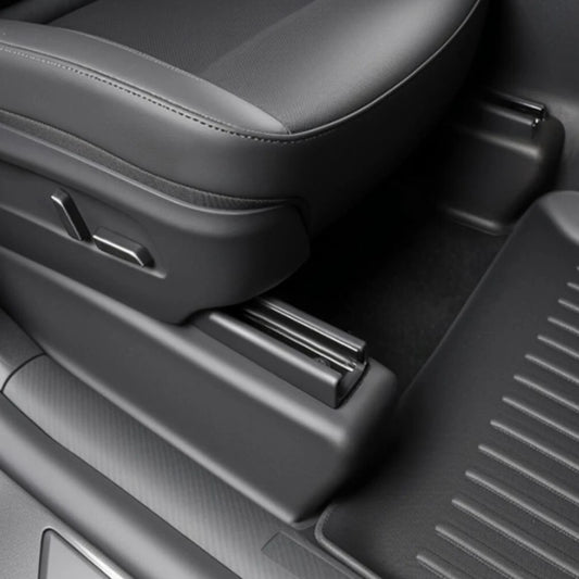 Tesla Model Y (2021–2025) Under Seat Corner Guard – TPE Slide Rail Protector Cover (Anti-Kick & Scratch-Resistant)