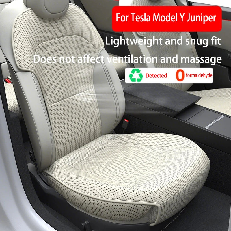 Tesla Model Y 2025 PU Seat Cushion – Breathable, Comfortable, Four Seasons Back Row Cover
