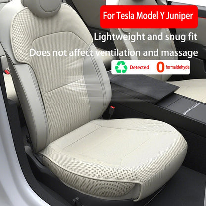 Tesla Model Y 2025 PU Seat Cushion – Breathable, Comfortable, Four Seasons Back Row Cover