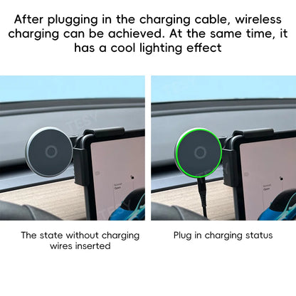 Tesla Model 3/Y Highland & Model Y 2025 Magnetic Car Phone Mount – 15W Magsafe Wireless Charger