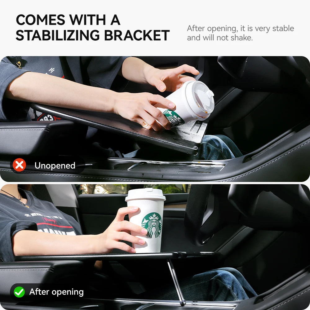 Tesla Model 3/Y Steering Wheel Table – Portable Car Desk for Laptop, Food & Travel (2022–2024)