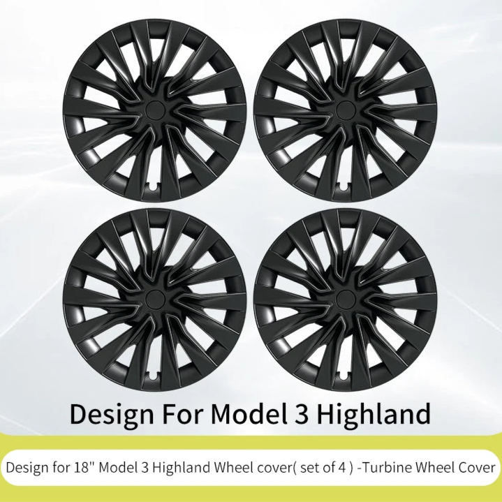 Tesla Model 3 Highland 2023-2025 Wheel Covers – 18 Inch Storm Style Hubcaps (Set of 4)