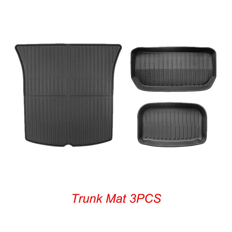 Trunk Mats for Tesla Model Y – All-Weather TPE Waterproof Non-Slip Cargo Liners (Front & Rear)