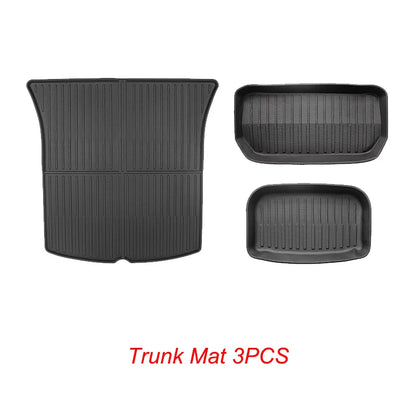 Trunk Mats for Tesla Model Y – All-Weather TPE Waterproof Non-Slip Cargo Liners (Front & Rear)