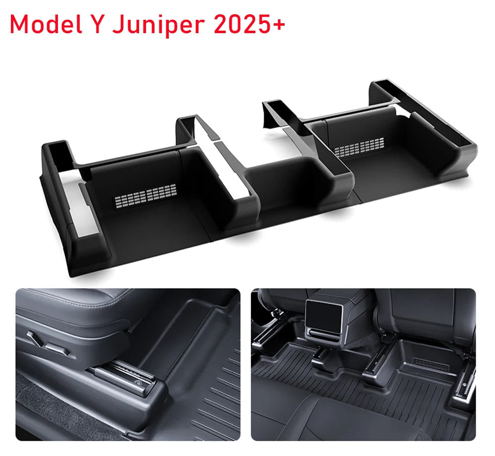 Tesla Model Y (2021–2025) Under Seat Corner Guard – TPE Slide Rail Protector Cover (Anti-Kick & Scratch-Resistant)
