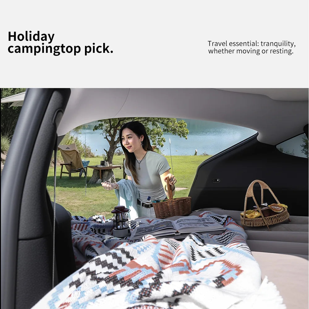 Tesla Model Y Inflatable Camping Mattress – Self-Inflating Travel Bed for Car Camping