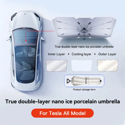 Tesla Model 3 & Y Highland 2021–2025 Magnetic Sunshade | Glass Roof & Sunroof Skylight Cover