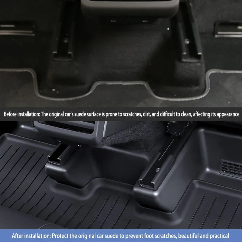 Tesla Model Y (2021–2025) Under Seat Corner Guard – TPE Slide Rail Protector Cover (Anti-Kick & Scratch-Resistant)