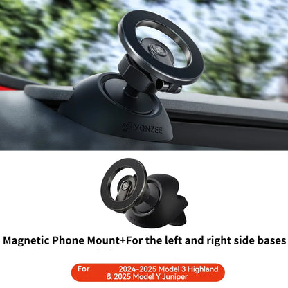Tesla Model 3/Y (2023–2025) Magnetic Car Phone Holder – 360° Air Vent Mount Bracket
