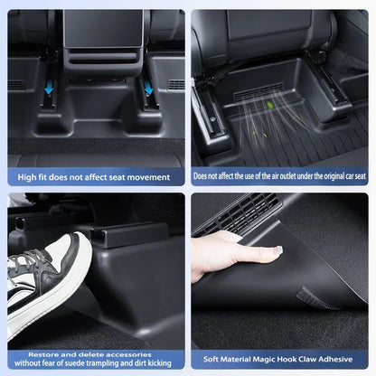 Tesla Model Y (2021–2025) Under Seat Corner Guard – TPE Slide Rail Protector Cover (Anti-Kick & Scratch-Resistant)