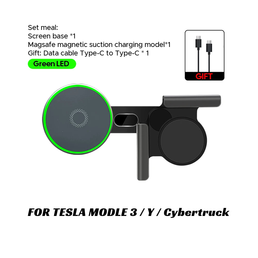 Tesla Model 3/Y Highland & Model Y 2025 Magnetic Car Phone Mount – 15W Magsafe Wireless Charger