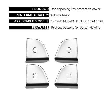 Tesla Model Y 2025 Juniper / Model 3 Highland 2024 Door Lock Button Cover Protector (4PCS)