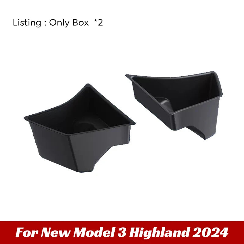 Pair of Tesla Model 3 Highland 2024 trunk side storage boxes without lids
