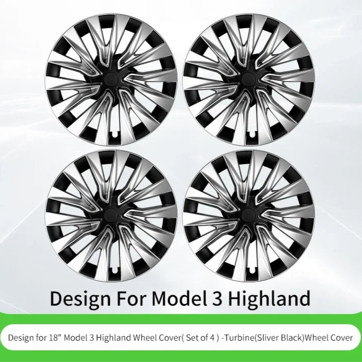 Tesla Model 3 Highland 2023-2025 Wheel Covers – 18 Inch Storm Style Hubcaps (Set of 4)