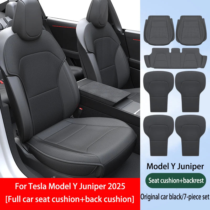 Tesla Model Y 2025 PU Seat Cushion – Breathable, Comfortable, Four Seasons Back Row Cover
