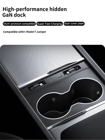 Tesla Model 3/Y Highland 2025 – 45W Fast Charging Console Expansion Dock with USB Hub