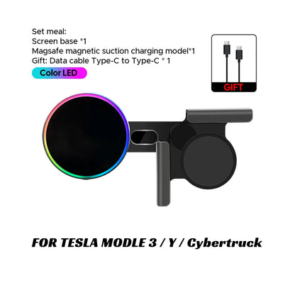 Tesla Model 3/Y Highland & Model Y 2025 Magnetic Car Phone Mount – 15W Magsafe Wireless Charger