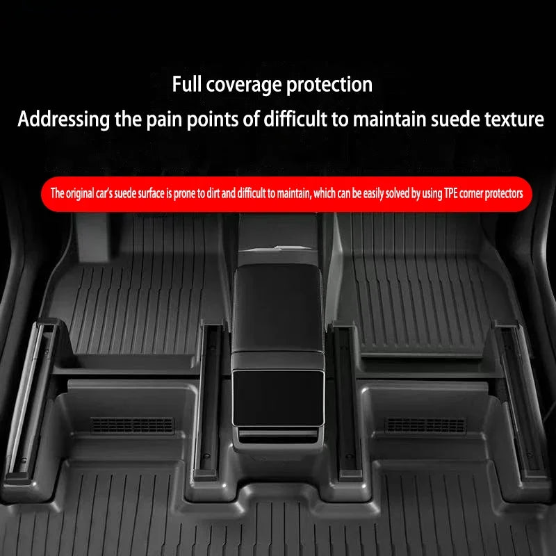 Tesla Model Y (2021–2025) Under Seat Corner Guard – TPE Slide Rail Protector Cover (Anti-Kick & Scratch-Resistant)