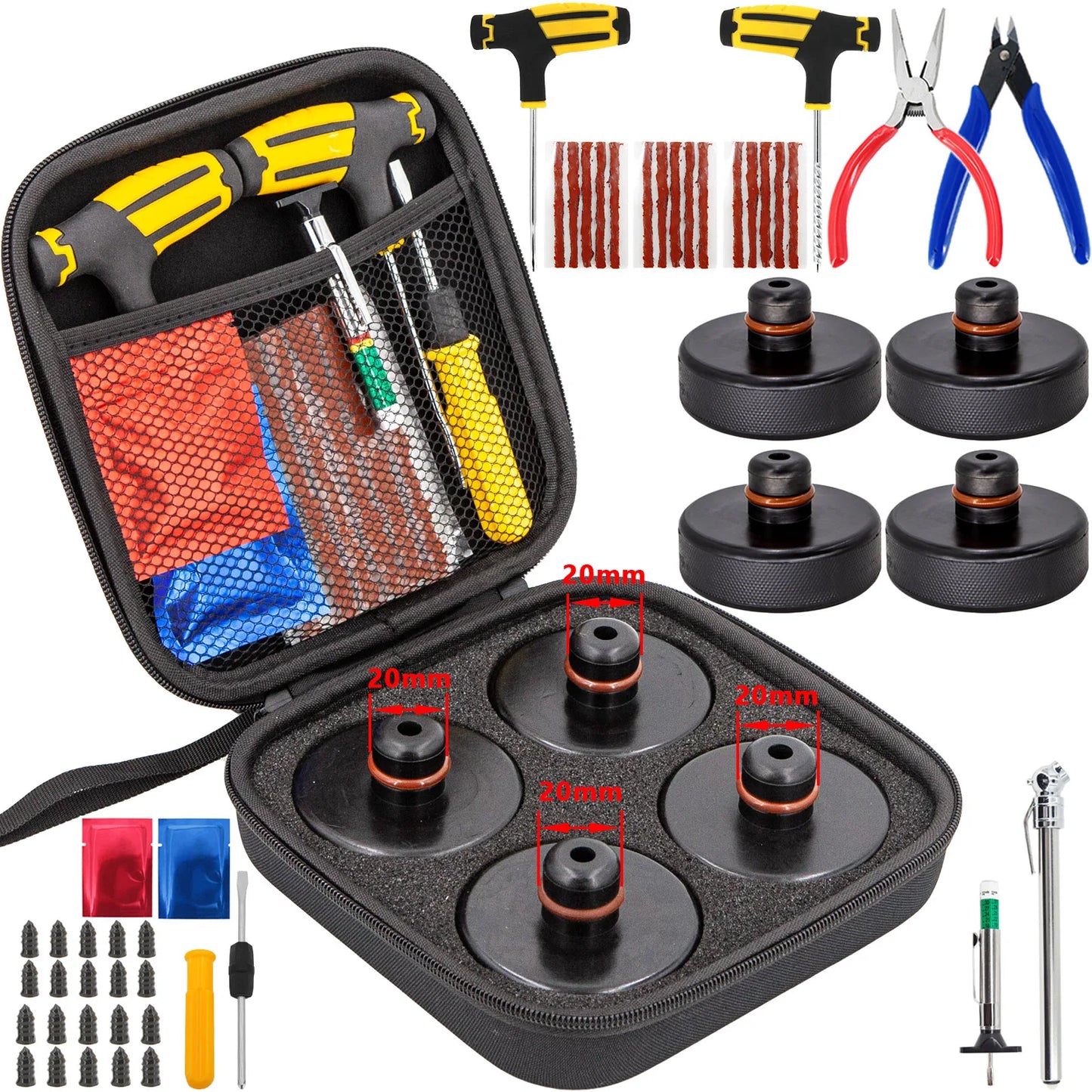 Tesla 20mm jack pad set with storage case and repair tool kit