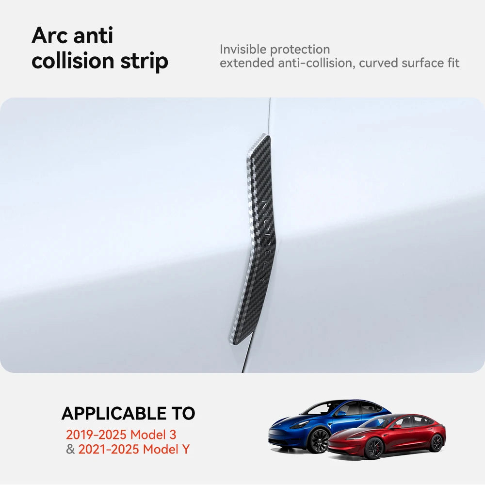 Arc-shaped anti-collision door edge strip for Tesla Model 3 and Model Y (Highland & Juniper) – invisible curved surface protection