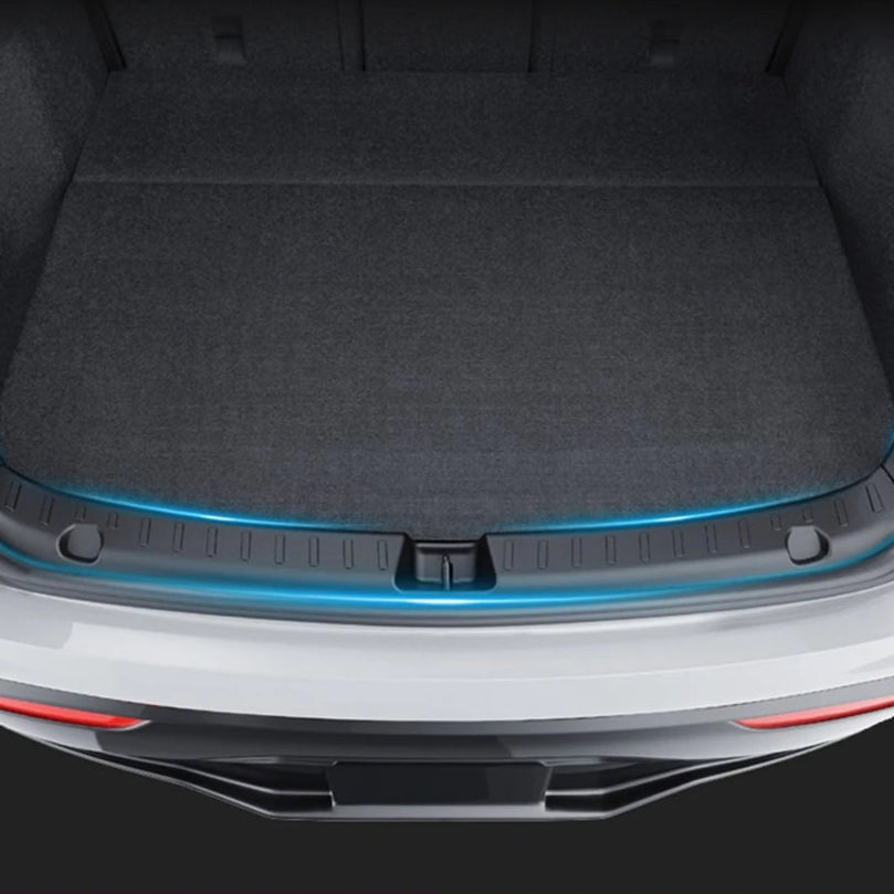 Tesla Model Y and Model 3 trunk sill guard cargo mat – TPE rear bumper protector, anti-scratch design