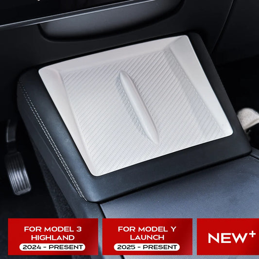 Tesla Model 3 Highland 2024 & Model Y Juniper 2025 center console storage box with wireless charging silicone pad