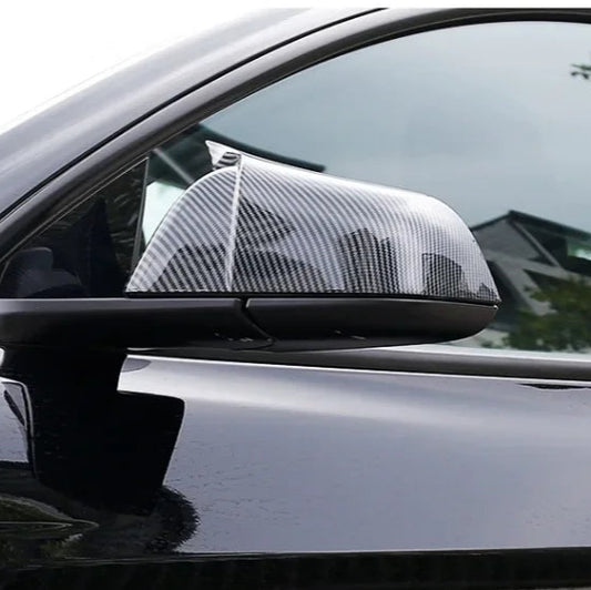 Tesla Model 3/Y Side Mirror Cover – Carbon Fiber Style Exterior Protector