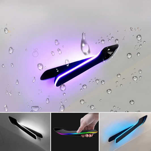 Wireless auto-presenting LED door handle for Tesla Model 3 and Model Y with colorful light upgrade