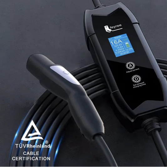 Portable 3.5kW Tesla EV charger with NACS plug and LCD display for Model 3, Y, S, and X
