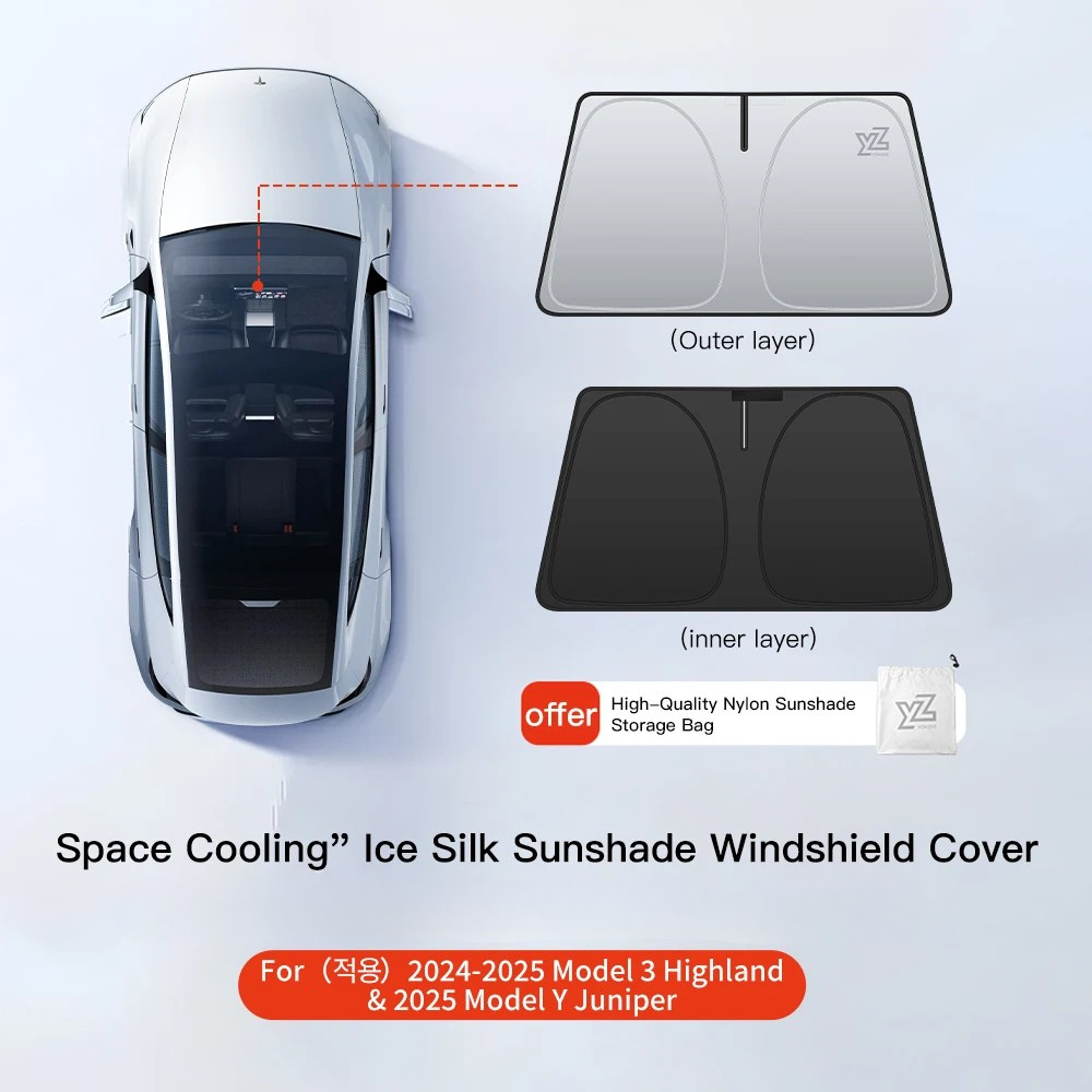 Tesla Model 3 & Y Highland 2021–2025 Magnetic Sunshade | Glass Roof & Sunroof Skylight Cover